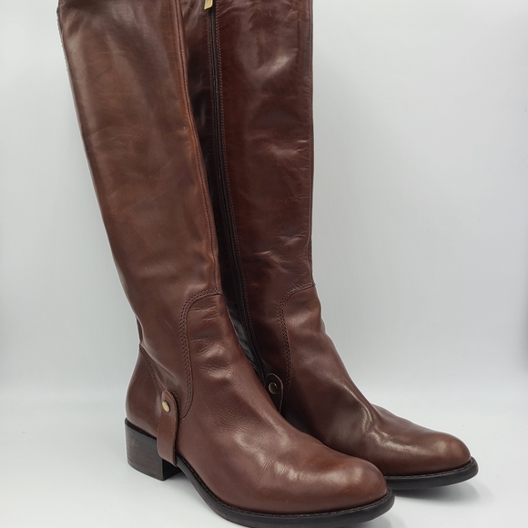 Via Spiga Shoes - Via Spiga Leather Tall Riding Boot Wmns 6.5 - Tan